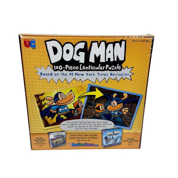 5 for $25| University Games Dog Man Adventures Lenticular Jigsaw Puzzle: 100 Pcs - Picture 2 of 5